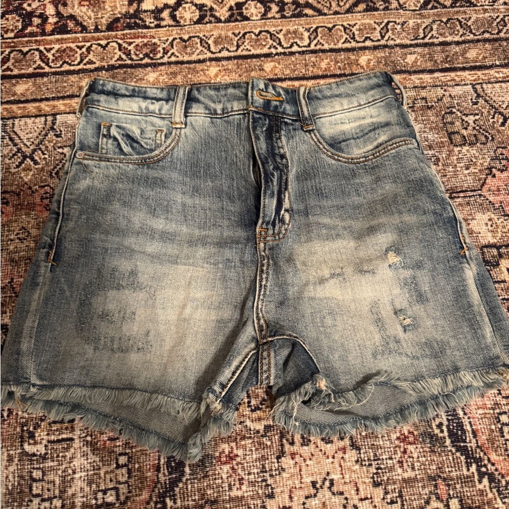 Anthropologie Distressed Denim Shorts gently worn size 26